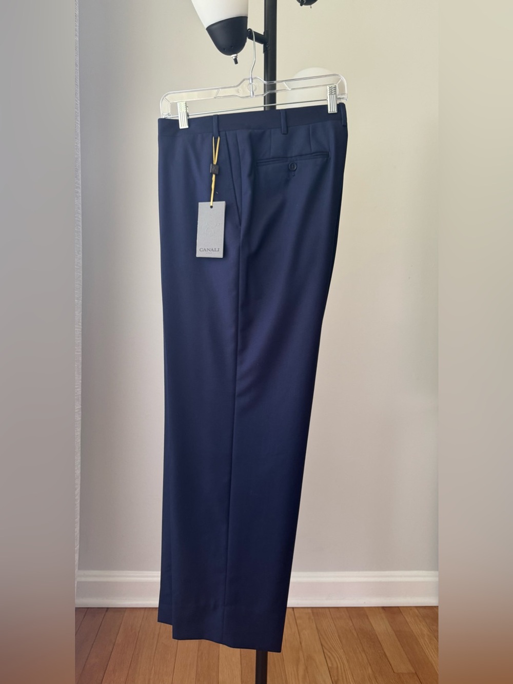 Canali Men’s Dress Pants Size 38 Navy 100% Wool Made in Italy NWT